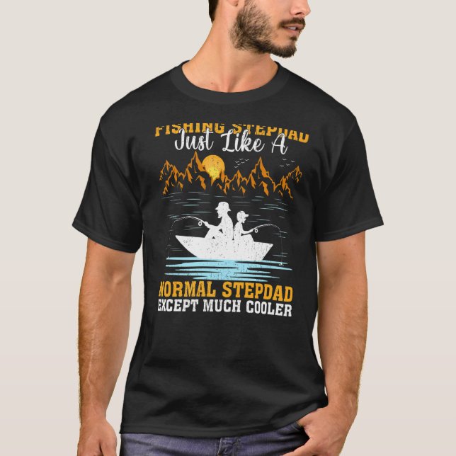 Mans  Fiske Styvfar Just Like A Normal Styvfar F T Shirt (Framsida)