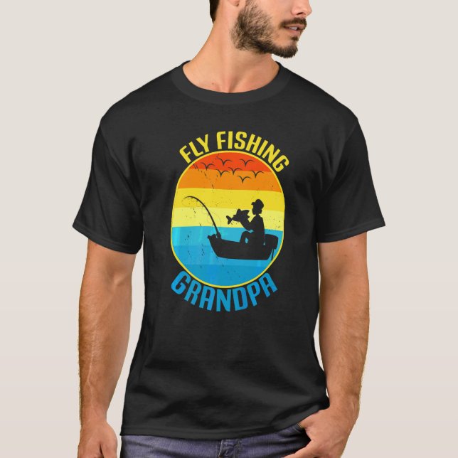 Mans flugfiske farfar Fiskarfader 2 T Shirt (Framsida)