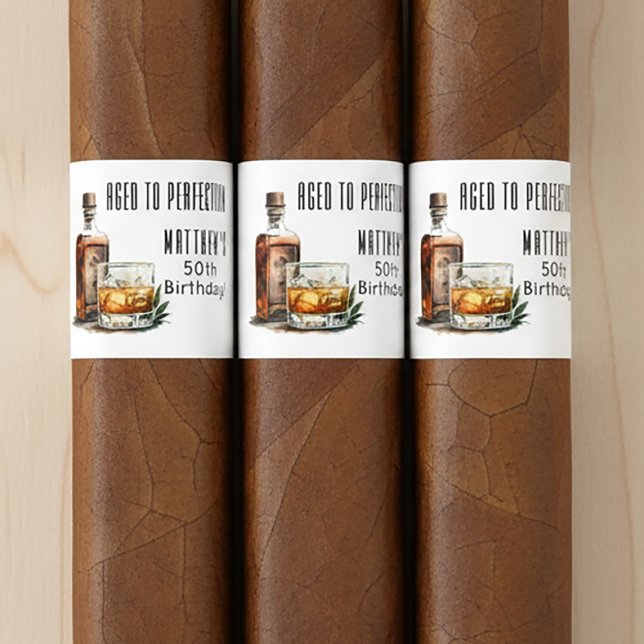Mäns Födelsedagsfest Cigaretikett Returadress Etikett (Men's Birthday Party Cigar Label)