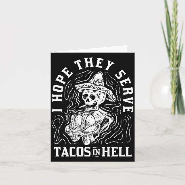 Mäns förhoppning servera tacos i helvetet Hallowee Kort (Framsida)