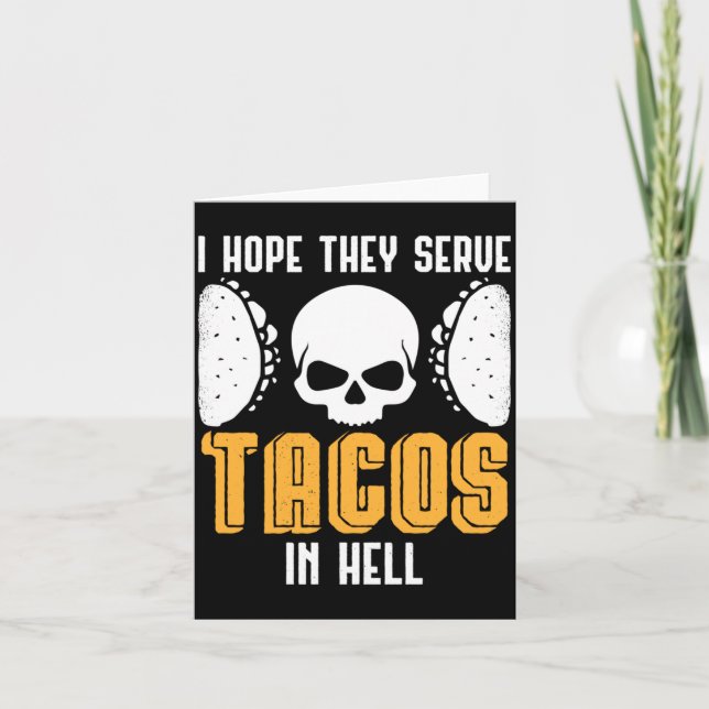 Mäns förhoppning serverar tacos i helvetet Hallowe Kort (Framsida)