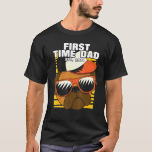 Mans Första Pappa Est 2021 Hund Pug Med Solglasögo T Shirt