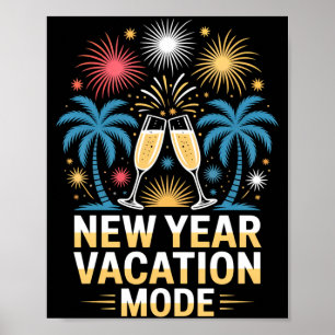 Mäns glad nyår nyår semesterläge poster