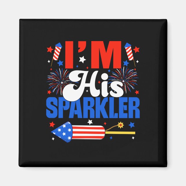 Mäns gnist USA par matchande par 4 juli Magnet (Framsidan)