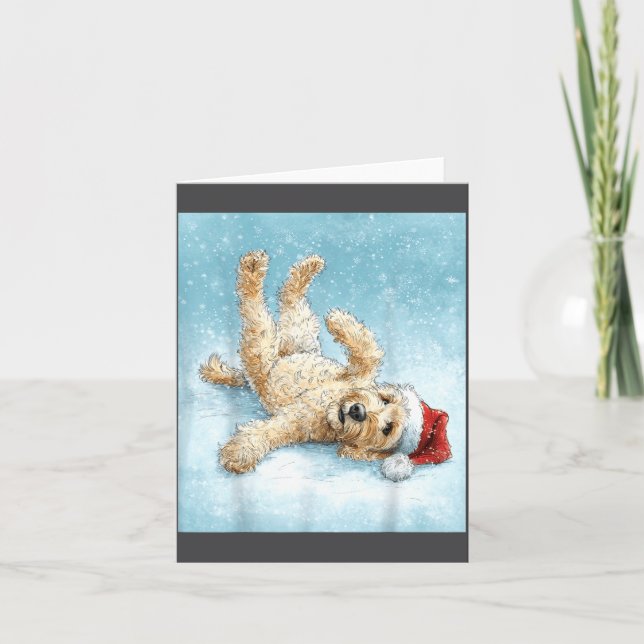 Mäns Goldendoodle Pappa Jul  Kort (Framsida)