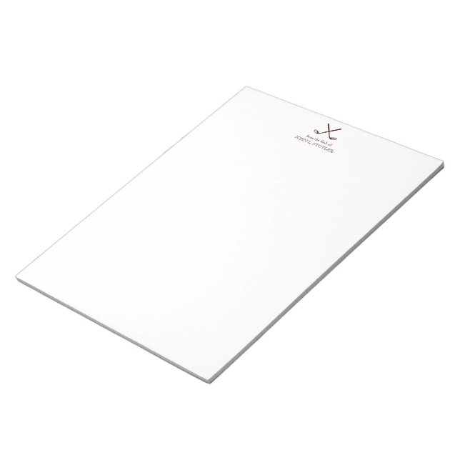 Man's Golf Klubbs Stationary Anteckningsblock i Br (Vinklad)