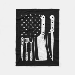 Mäns grill USA flagga patriotisk fjärde juli mästa Fleecefilt