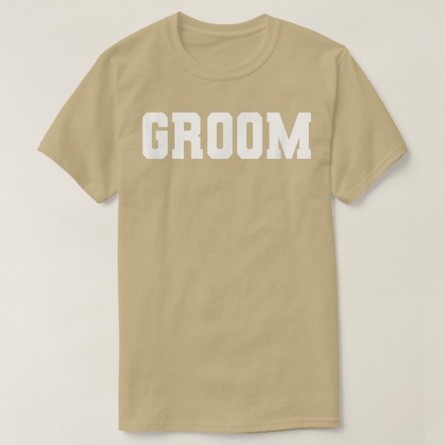 Mans Groom, Svärmannafest Bröllop Män Rolig Match T Shirt (Design framsida)