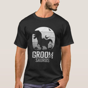Mäns Groomsaurus Dinosaur Groom Saurus Bröllop Mon T Shirt