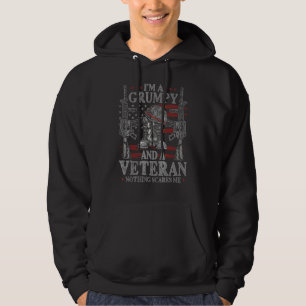 Mans Grumpy Veterans Day Farfar Jag är grinig och Hoodie