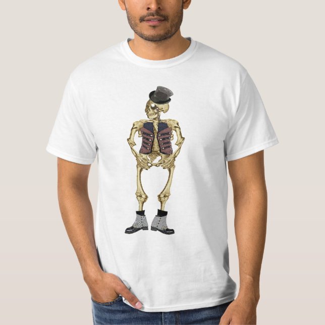 Man's Halloween Skeleton T-Shirt (Framsida)