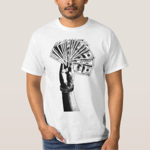 Mans hand Holding 100 dollar Bills money pengarar T Shirt