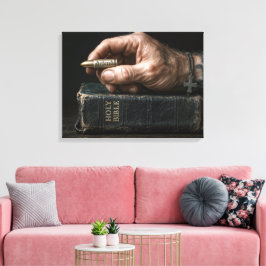 Mans hand som håller en kula canvastryck
