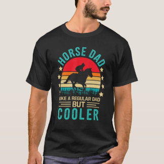 Mäns Hästpappa som en vanlig pappa men coolare Ret T Shirt