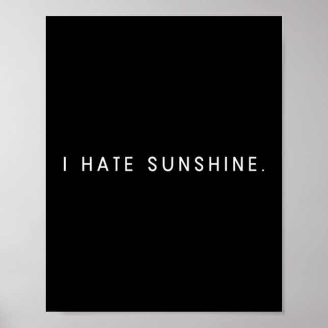 Mäns hatar solsken - minimalistisk rolig hatares s poster (Framsidan)