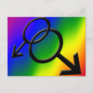 Mäns HBTQ Pride vykort regnbåle kärlek kort
