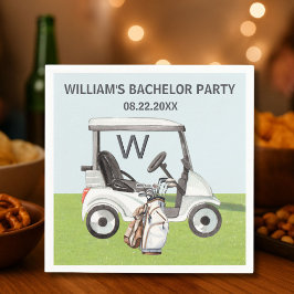 Mans herrgårds golftema monogram pappersservett