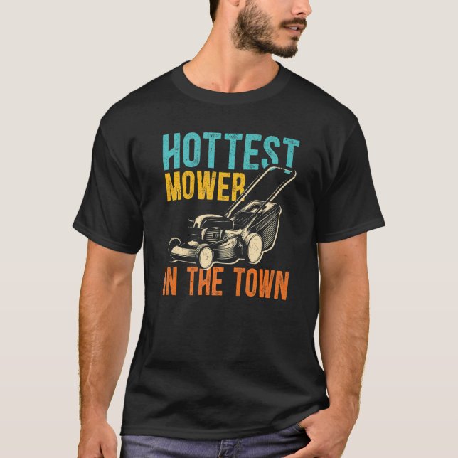 Mäns Hetaste Gräsklippare I Staden Gräsklippare Tr T Shirt (Framsida)