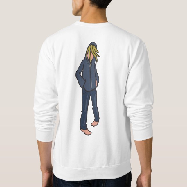 mans hoodie lång ärmad tröja (Baksida)