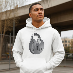 Mans huppa med hänglås-säkerhet hoodie