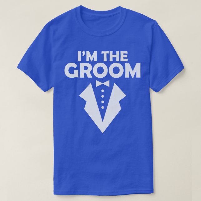 Mans I Am The GroomBröllop Sängvätning  T Shirt (Design framsida)