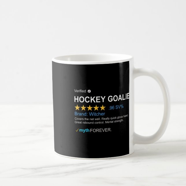 Mäns ishockeymålvaktslegend skridskor tröja tränar kaffemugg (Höger)