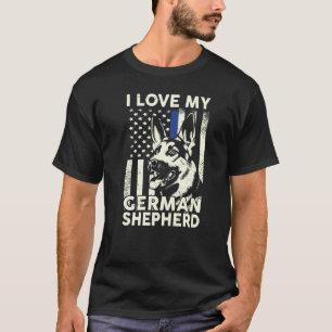 Mäns jag älskar tyska herdehund Söt tysk herdehund T Shirt