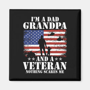 Mäns Jag Är En Pappa Farfar Och Veteran Tröja Vete Magnet