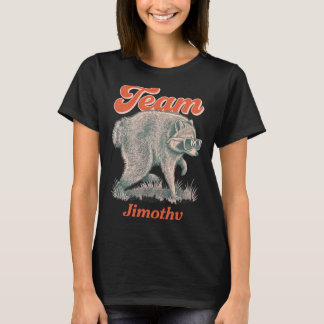 Mans Jimothy Raccoon Rolig Sopträdskatt Team T Shirt
