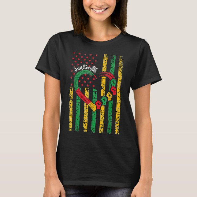 Mäns Juneteenth Kvinnor Juneteenth Afroamerikansk  T Shirt (Framsida)