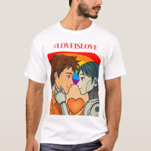 Mäns kärlek är kärlek människa-robotpar t-shirt