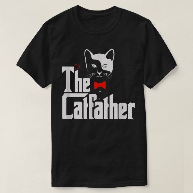 Mäns kattfadern , Roligt kattpappapresent  T Shirt (Design framsida)