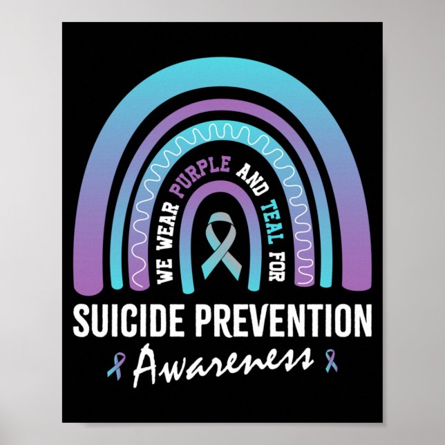 Mäns kläder teal lila för förebyggande av självmor poster (Framsidan)