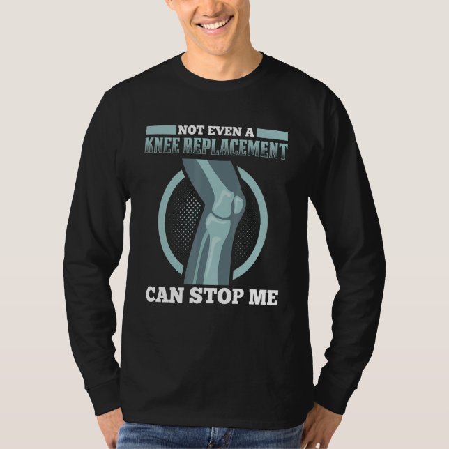 Mans knäprotesoperation Knäbyte Krig T Shirt (Framsida)