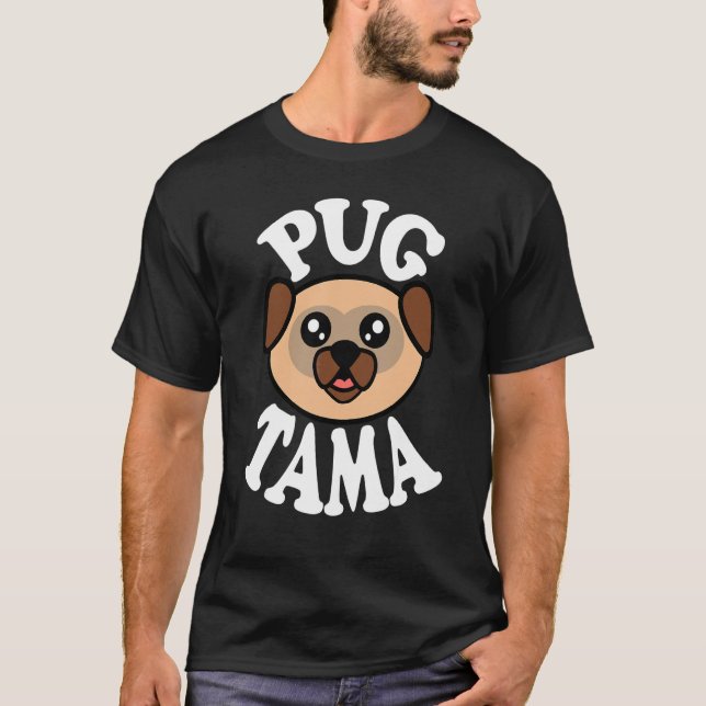 Mans Knyckig Pug Tama T Shirt (Framsida)