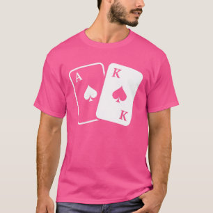 Mäns Kvinnor Retro Poker Spelare Vintageech Roligt T Shirt