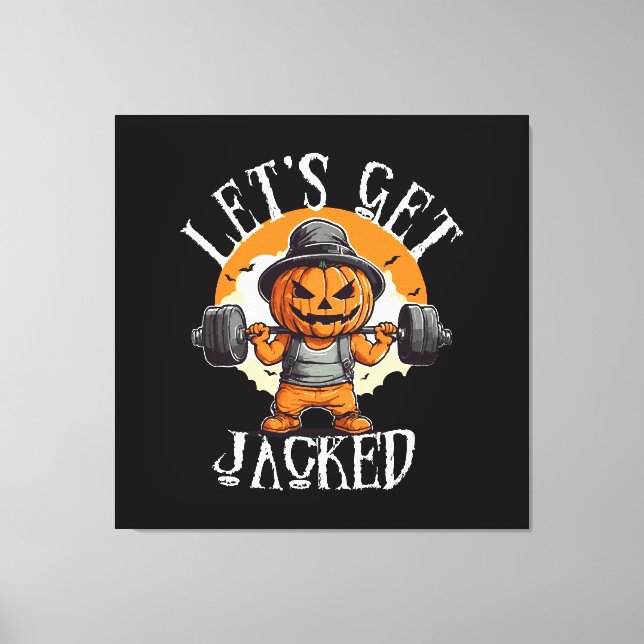 Mans Låt oss bli Jackade Pumpa Jack-O-Lykt Roligt Canvastryck (Framsida)