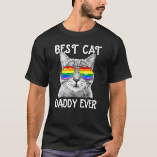 Mans Lgbtq Bästa Kattpappa Någonsin Pappa Purride T Shirt