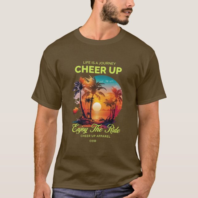 MANS LIVSRISA LYFT DIN DAG T-SHIRT  (Framsida)