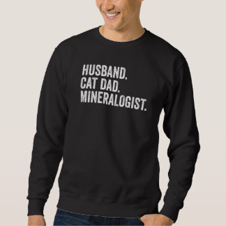 Mans Make Cat Pappa Mineralog Geolog Lång Ärmad Tröja