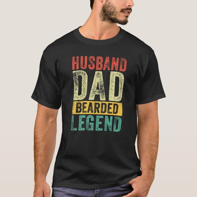 Mans Make Pappa Skäggig Legend Skägg Fars Dag T Shirt (Framsida)