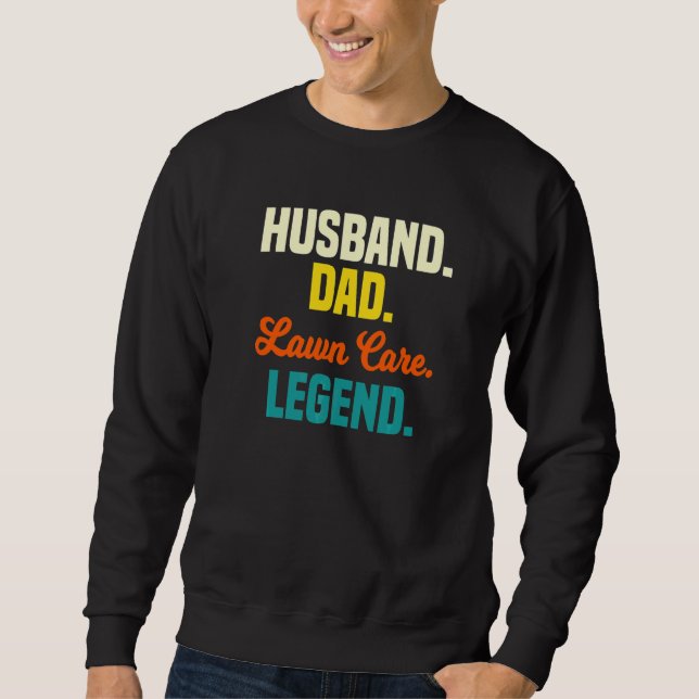 Mans Människa Pappa Grönyta Legend Pappa Gräsklipp Lång Ärmad Tröja (Framsida)