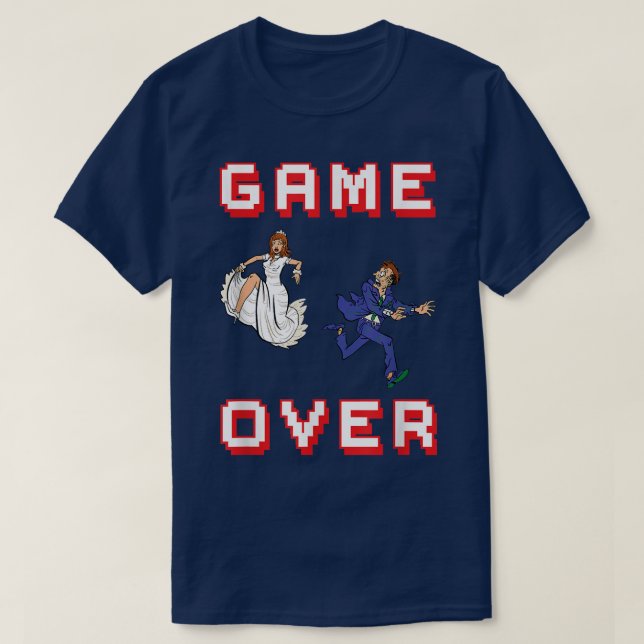 Mans Mäns Spenpartaj Män Game Over Brudgum1626  T Shirt (Design framsida)