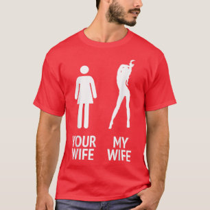 Mans Min fru vs din fru Rolig make, män, Brudgum T Shirt
