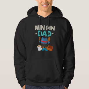 Mäns Min Pin Pappa Mustasch Hatt Hund Män Min Pi Hoodie