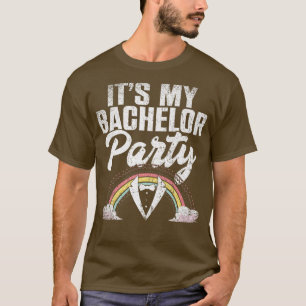 Mans Min Sängkantsfest Regnbåge Brudgum Rolig Säng T Shirt