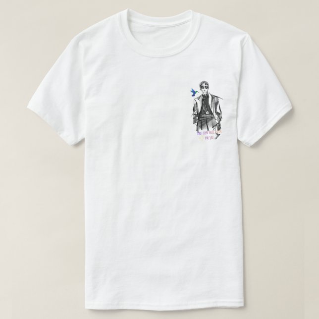 mans Motivational Watercolor Art" T Shirt (Design framsida)