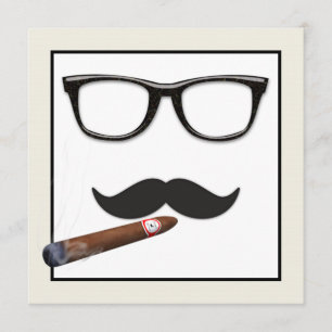 Mans Moustache Födelsedagsfest Inbjudningar