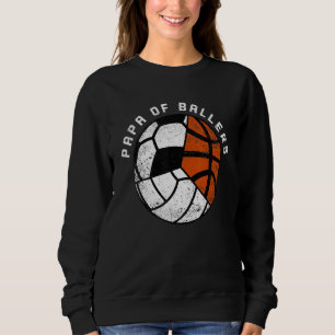 Mäns Papa för Ballers Volleyboll Fotboll Basket T Shirt
