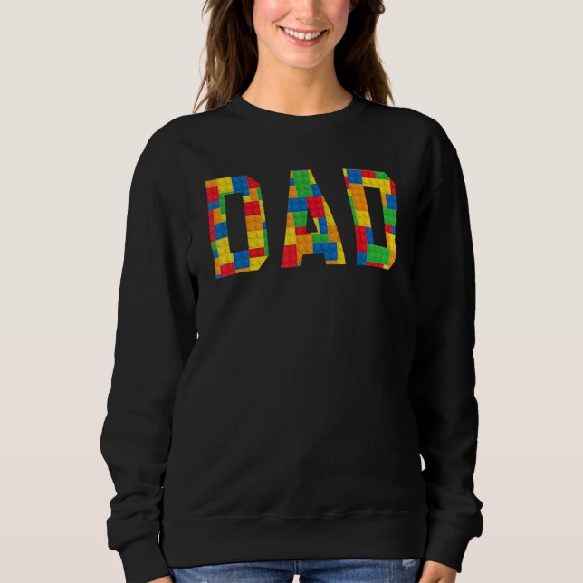 Mans Pappa Brick Builder  Block Master Builder T Shirt (Framsida)